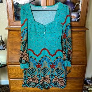 Heartache long sleeve colorful dress size small